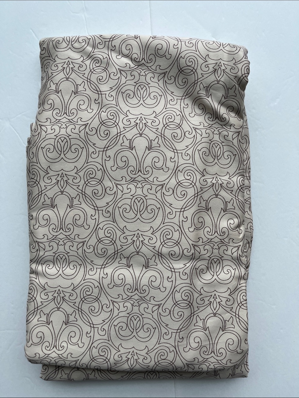 King Size Sheets Set Ornate Scrollwork 100% Cotton Vintage 4 Pieces Taupe NWOT